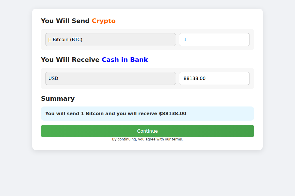 Screenshot of bitcoins-to-bank.com