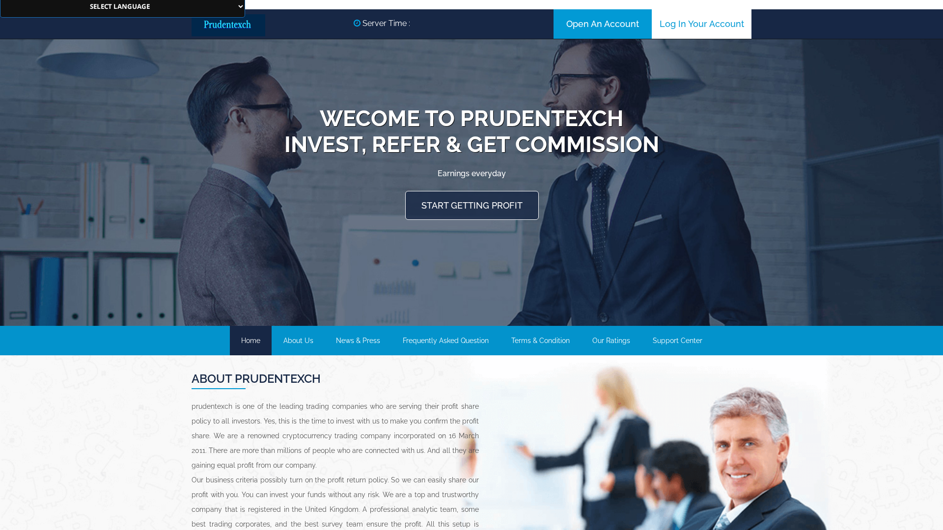 Screenshot of prudentexch.com