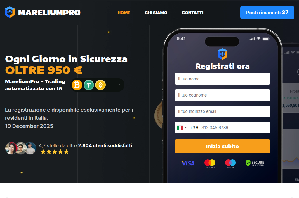 Screenshot of mareliumpro.com