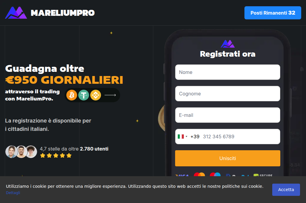 Screenshot of mareliumpro.net