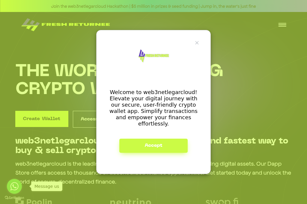 Screenshot of web3netlegarcloud.com
