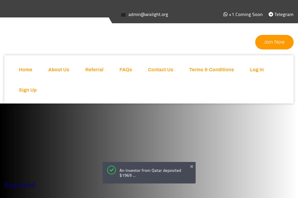 Screenshot of wixlight.org