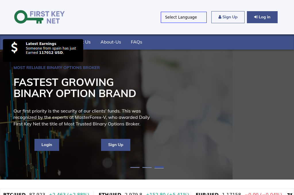 Screenshot of firstkeynet.com