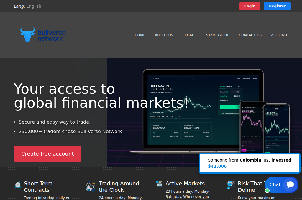 Screenshot of bullversenetwork.com
