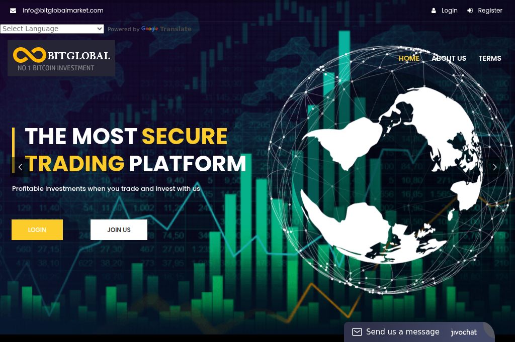 Screenshot of bitglobalmarket.com
