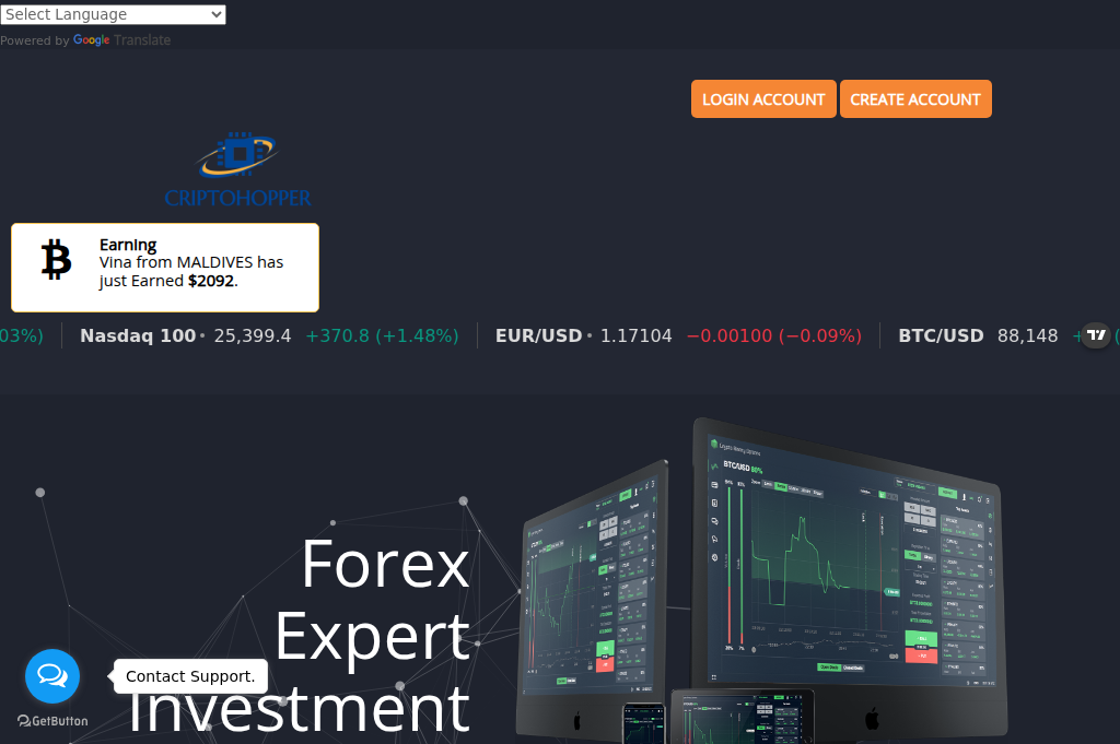 Screenshot of forexexpertinvestmenttrade.live