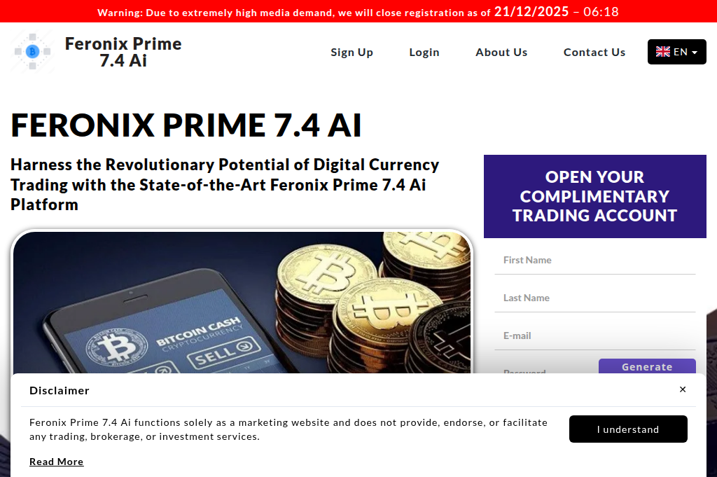 Screenshot of feronixprime74-ai.com