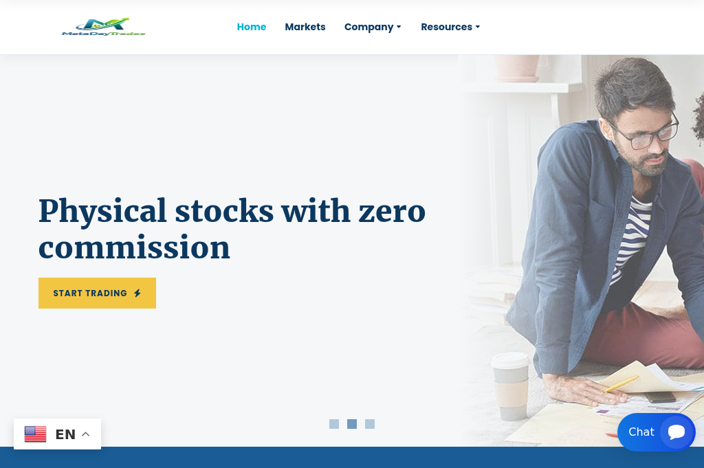 Screenshot of metadaytrades.com