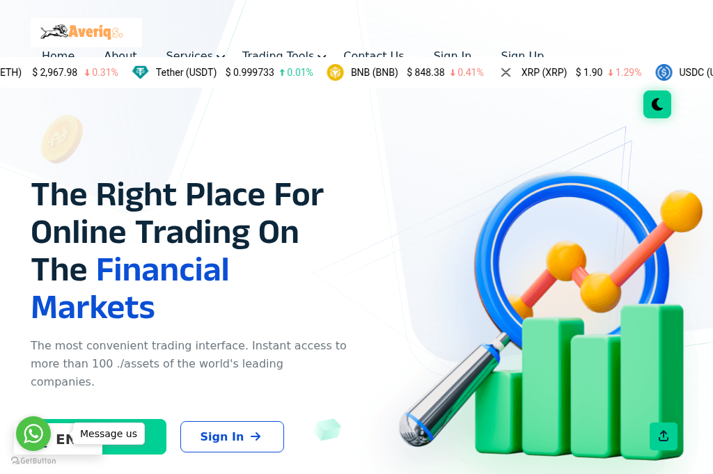 Screenshot of averiqs.com