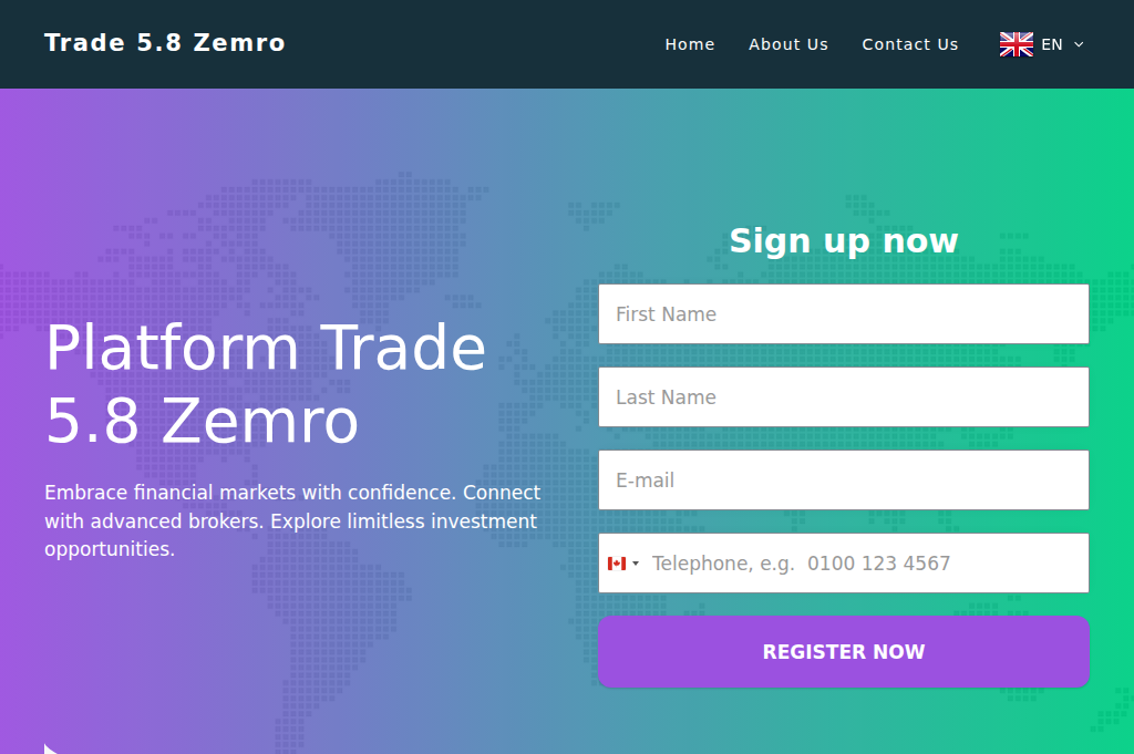 Screenshot of trade58zemro.net