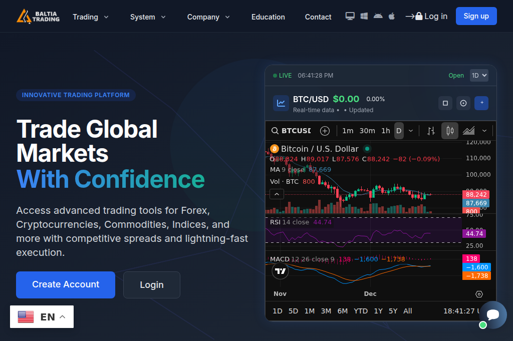 Screenshot of baltia-trading.com