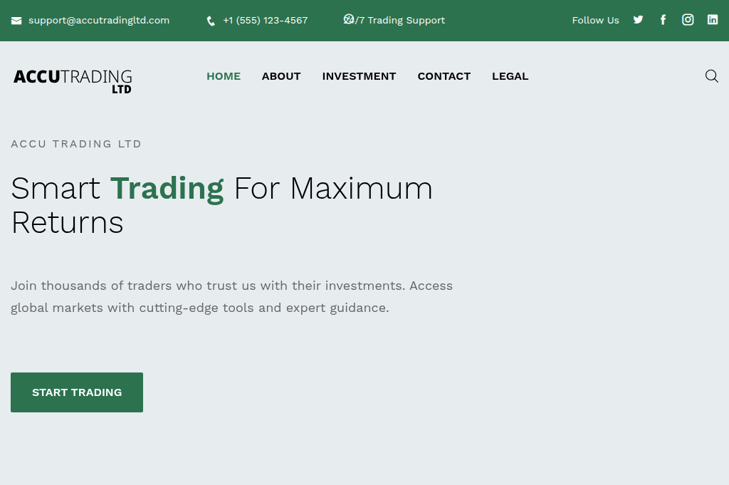 Screenshot of accutradingltd.com