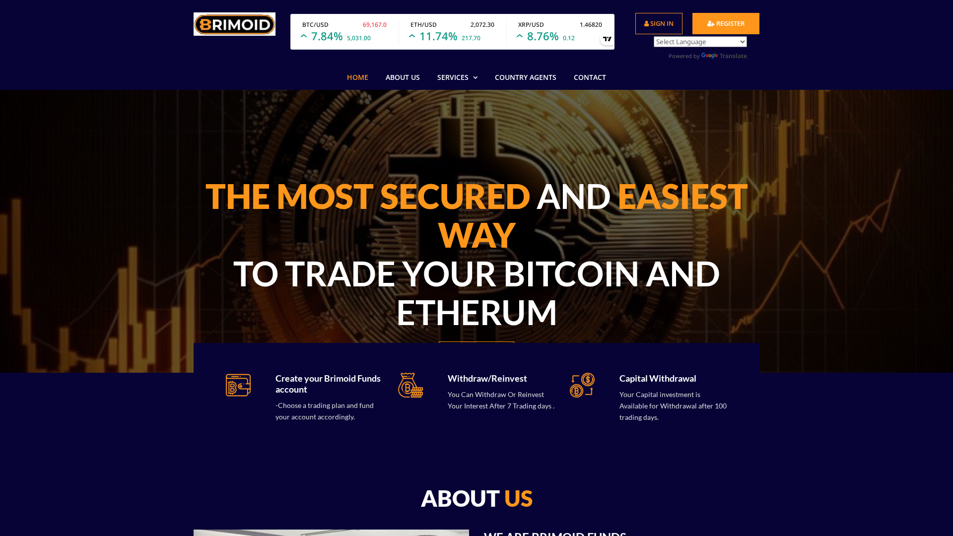Screenshot of brimoidfunds.com