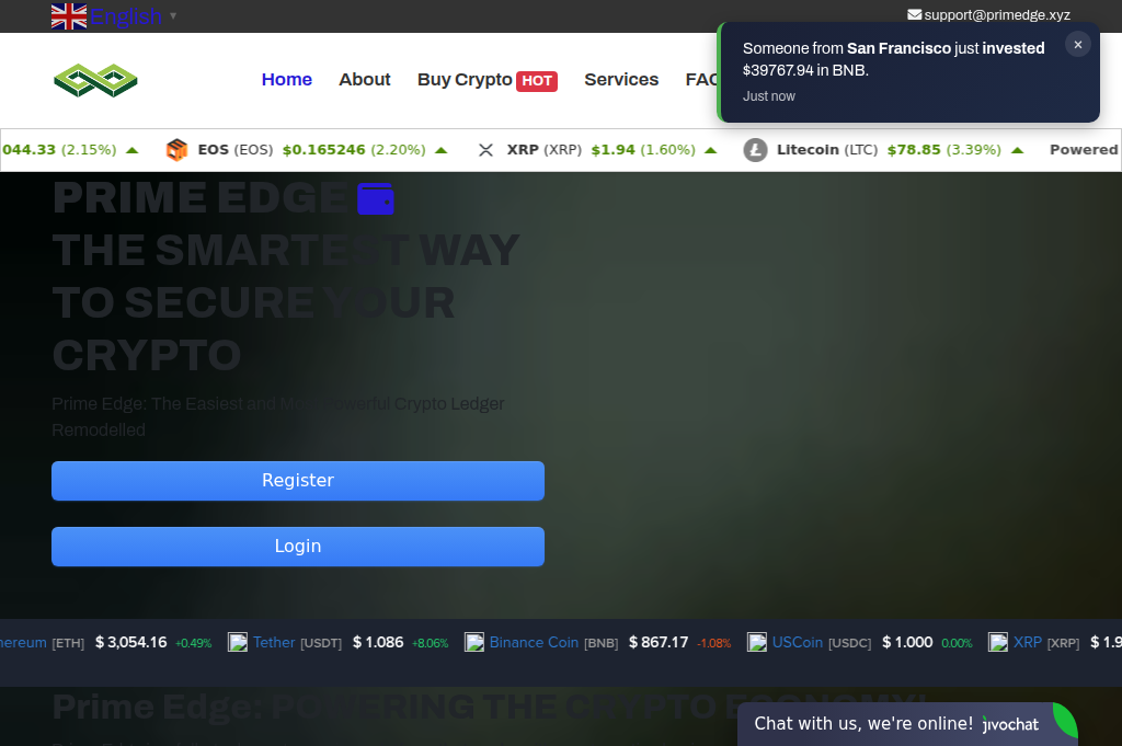 Screenshot of primedge.xyz