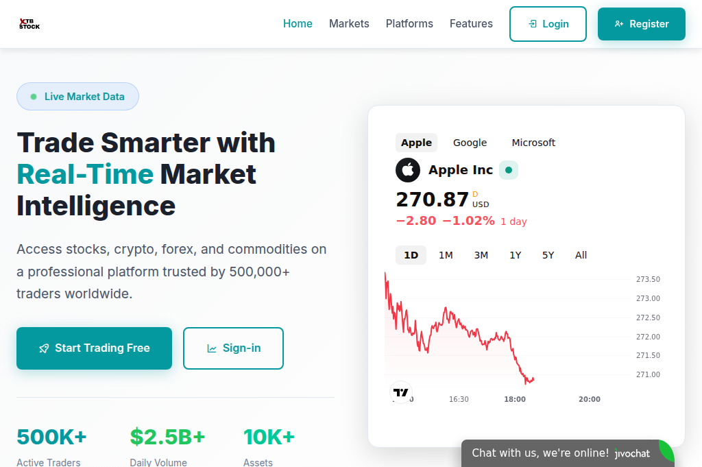 Screenshot of xtbstock.com