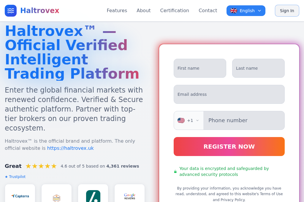 Screenshot of haltrovex.uk