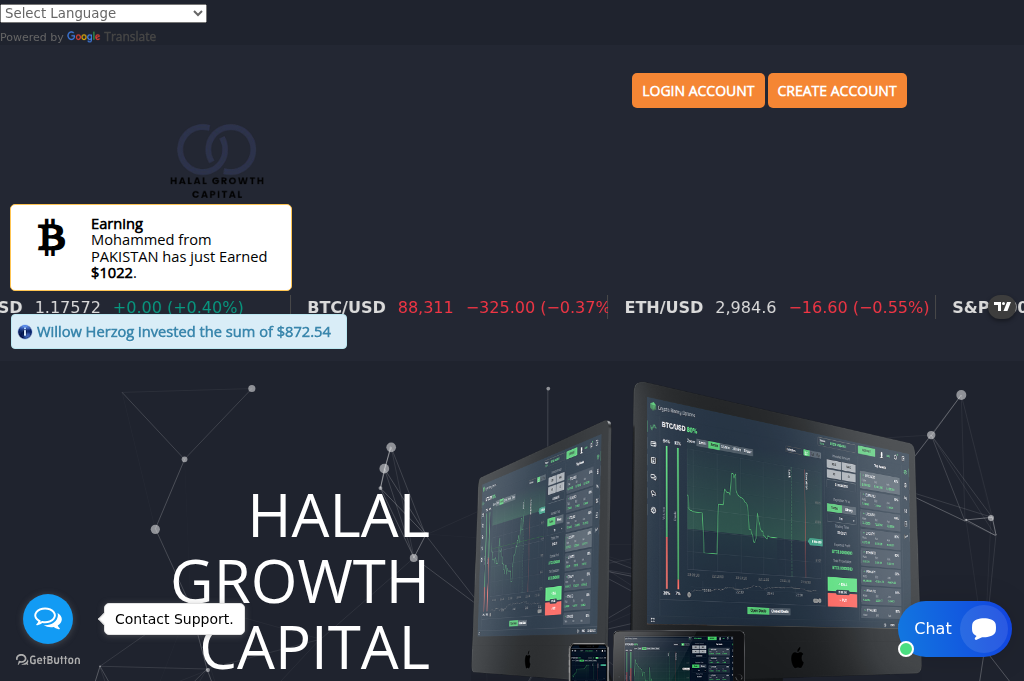 Screenshot of halalgrowthcapital.click