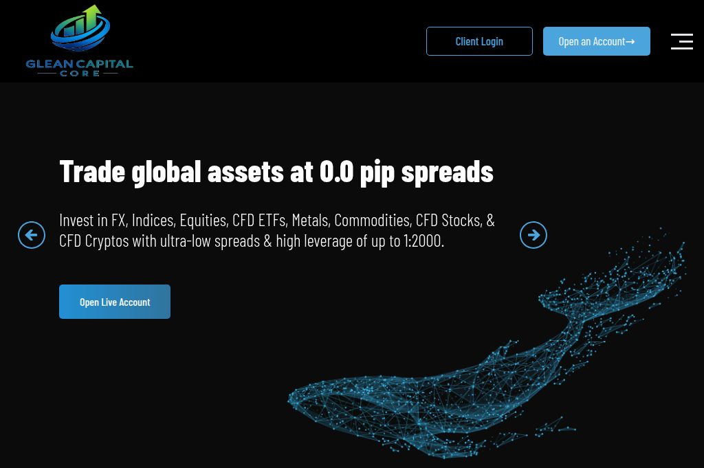 Screenshot of gleancapitalcore.com