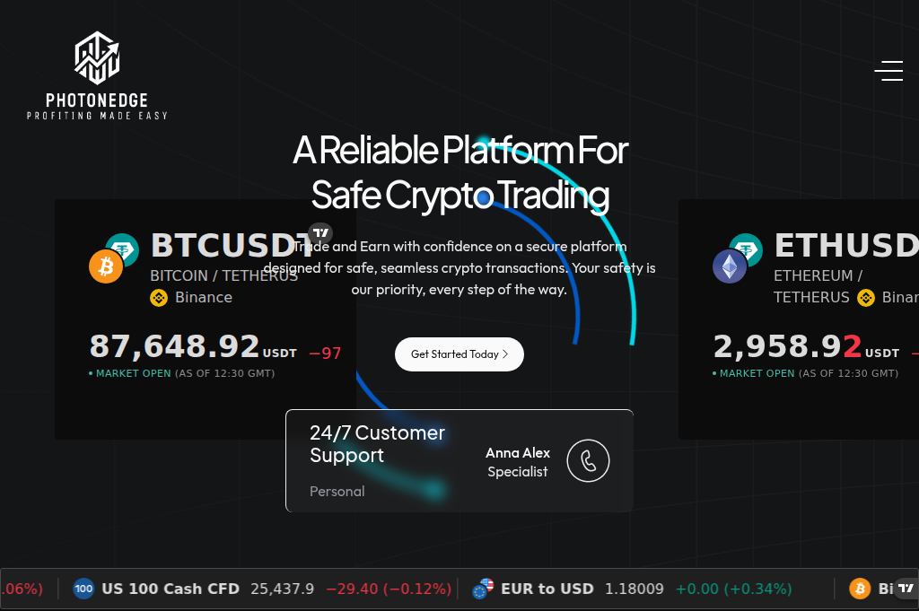 Screenshot of photonedgetrades.com