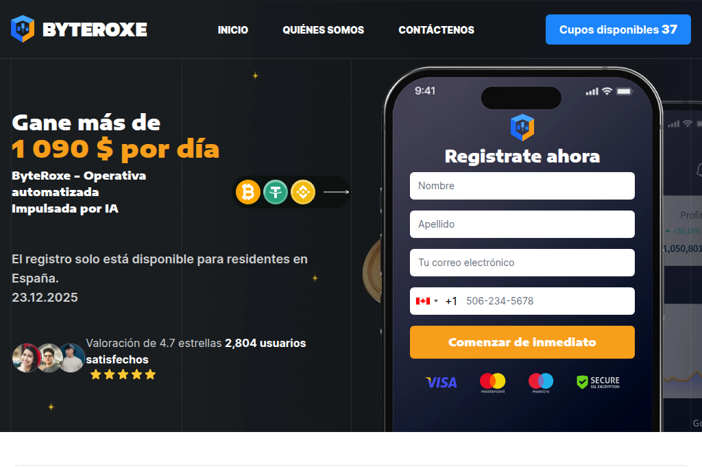 Screenshot of byteroxe.com