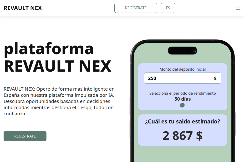 Screenshot of revault-nex.com