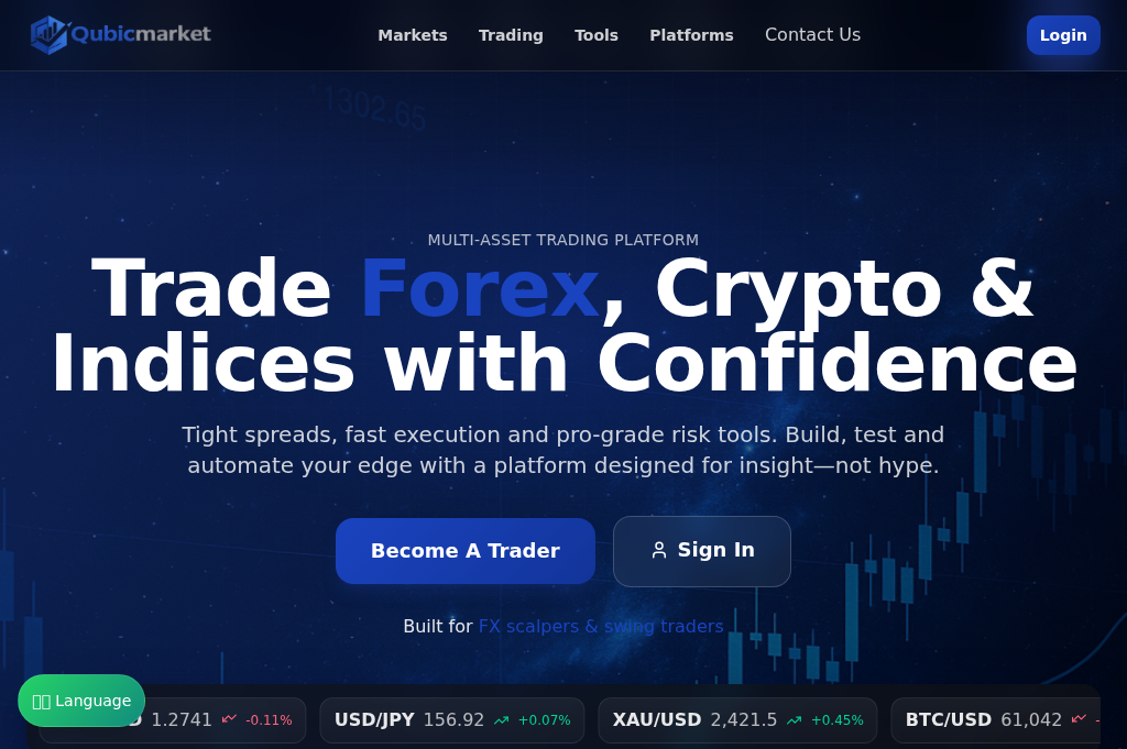 Screenshot of qubicmarket.com