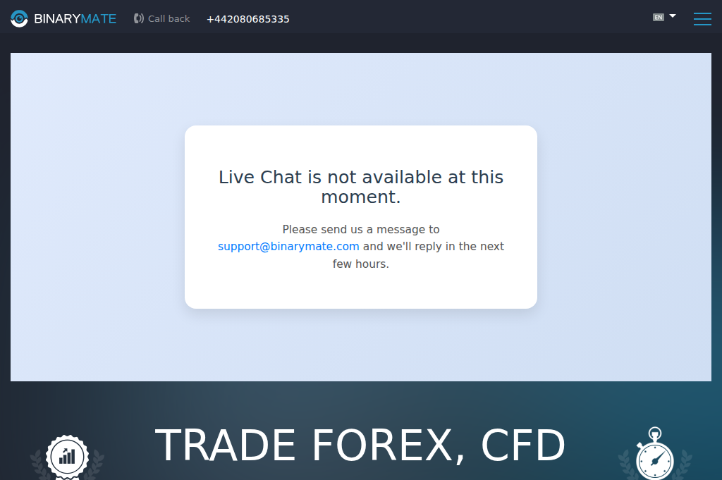 Screenshot of binarymate.com