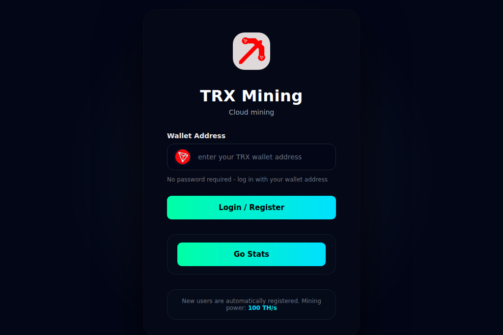 Screenshot of tronmining.xyz