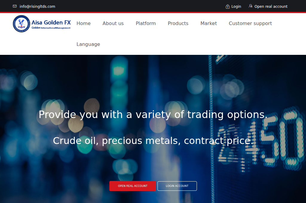 Screenshot of aisagoldenfx.com