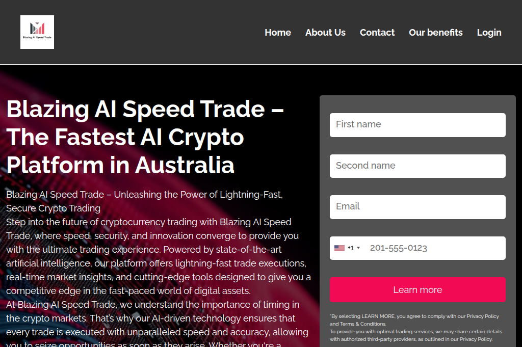 Screenshot of blazeaitrade.com