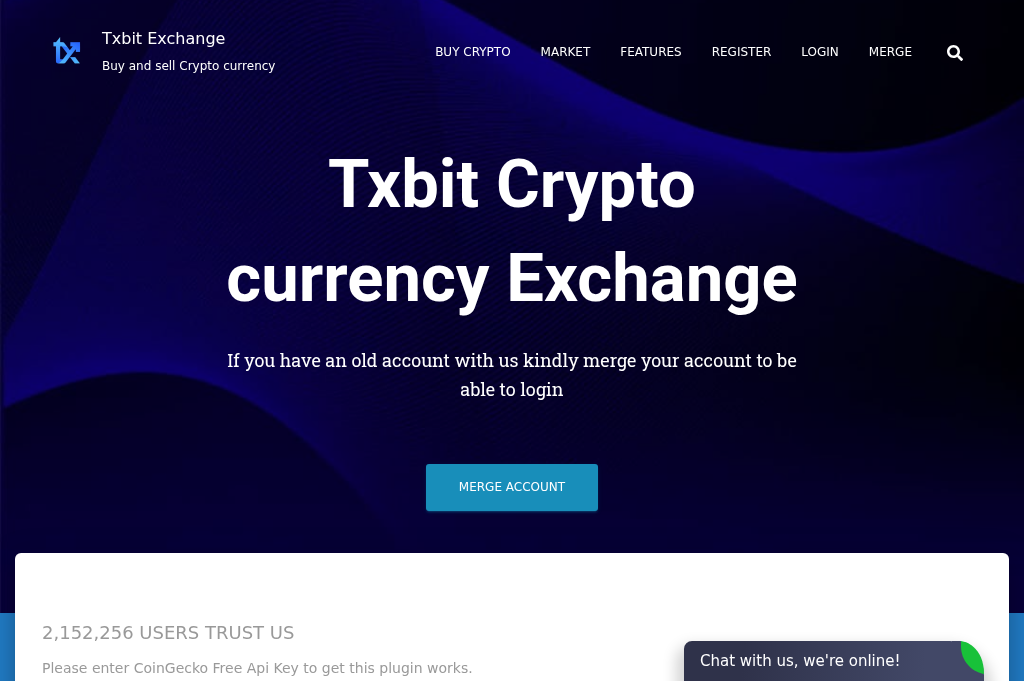 Screenshot of txbit-exchange.org