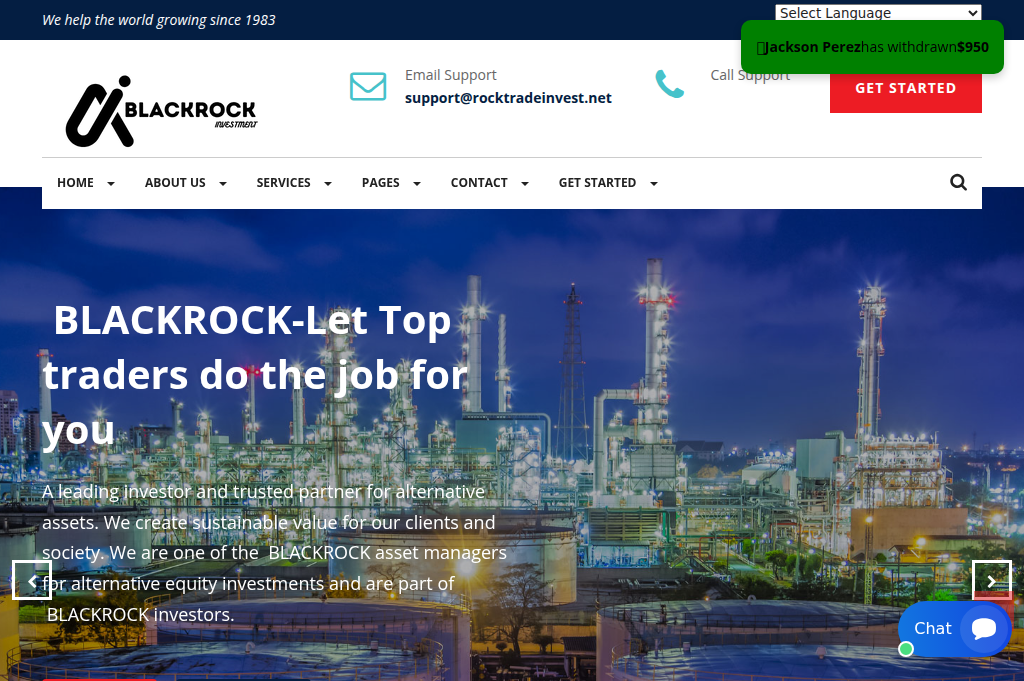 Screenshot of rocktradeinvest.net