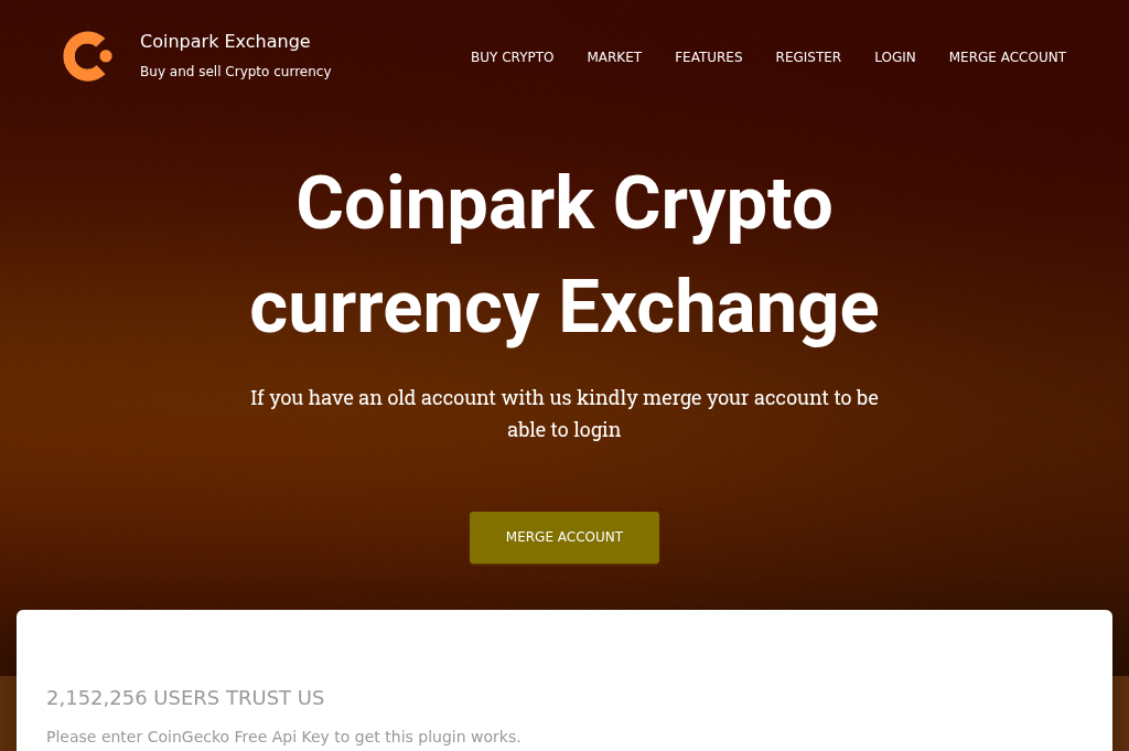 Screenshot of coinpark-exchange.net