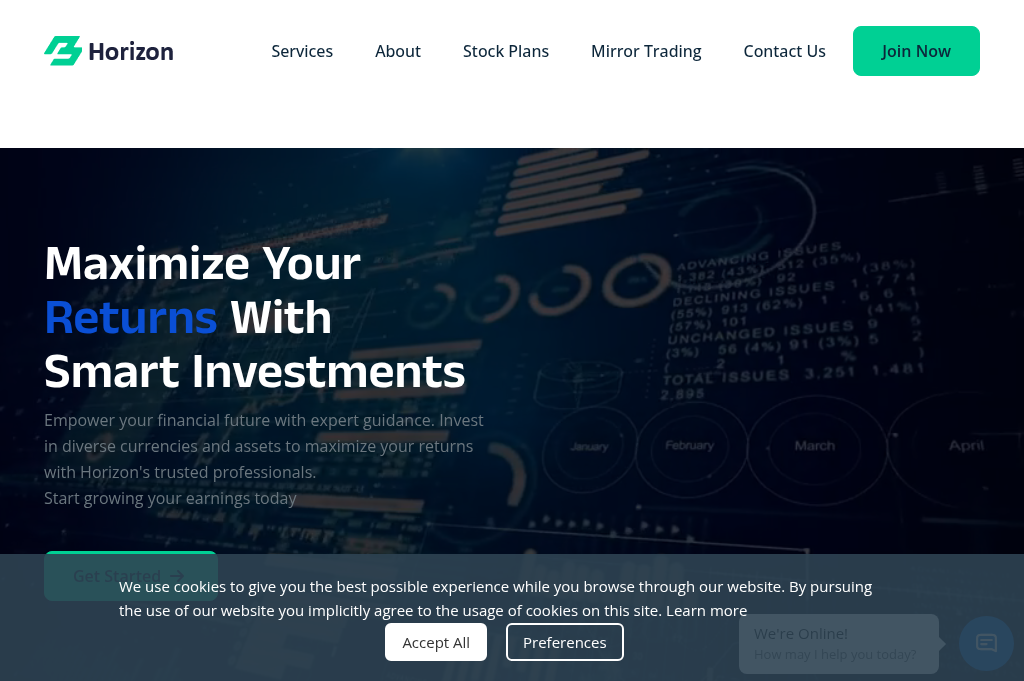 Screenshot of horizonstocktrading.com
