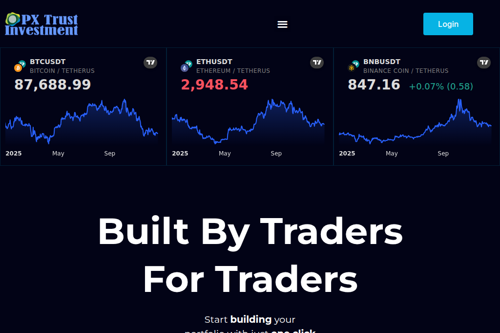 Screenshot of pxtrustinvestment.online
