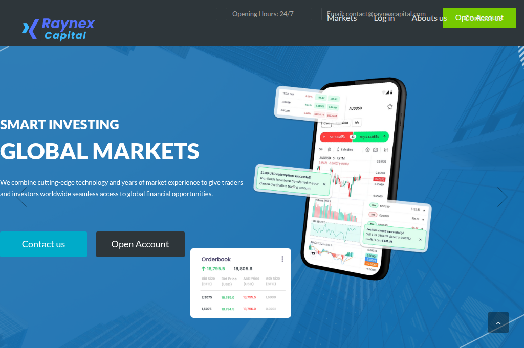 Screenshot of raynexcap.com