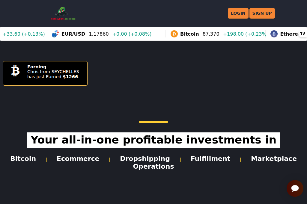 Screenshot of metaglobalexchange.top