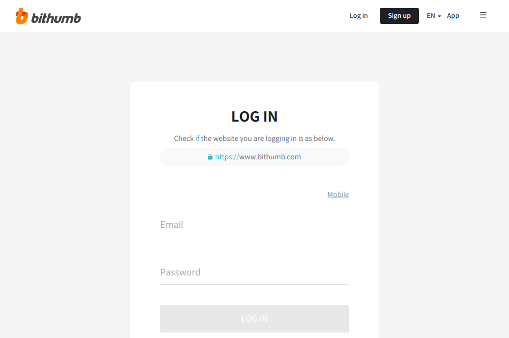Screenshot of secure-bithumb.com