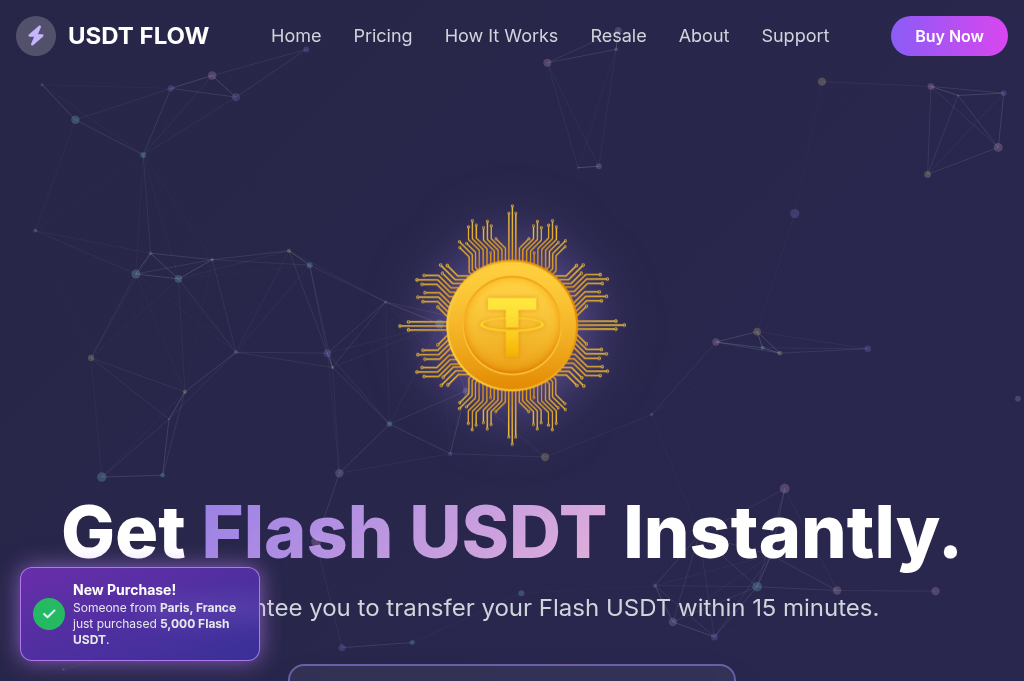 Screenshot of tradableflashusdt.online