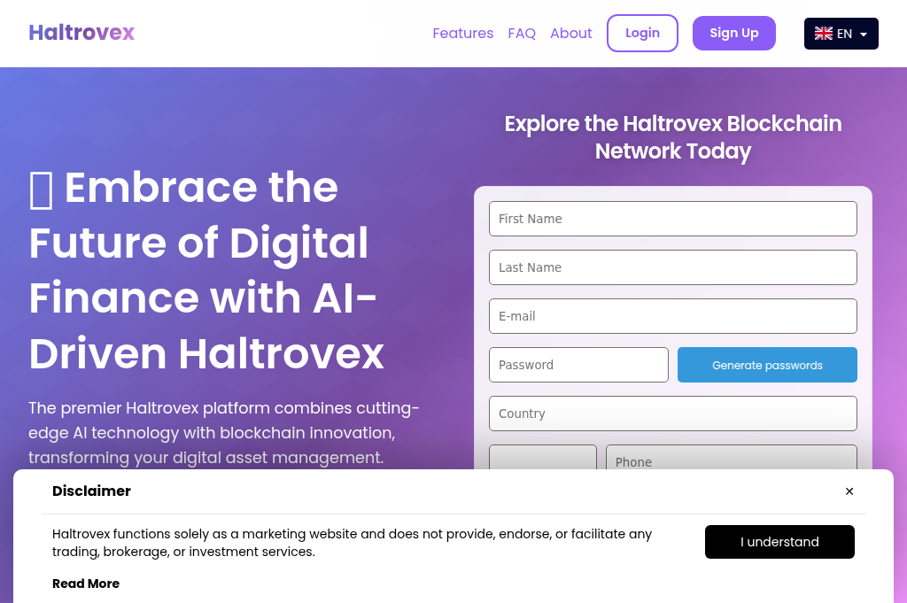 Screenshot of haltrovex-system.com