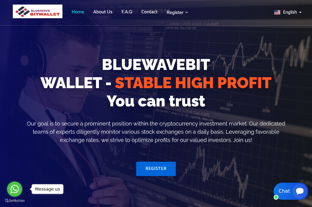 Screenshot of bluewavebitwallets.com