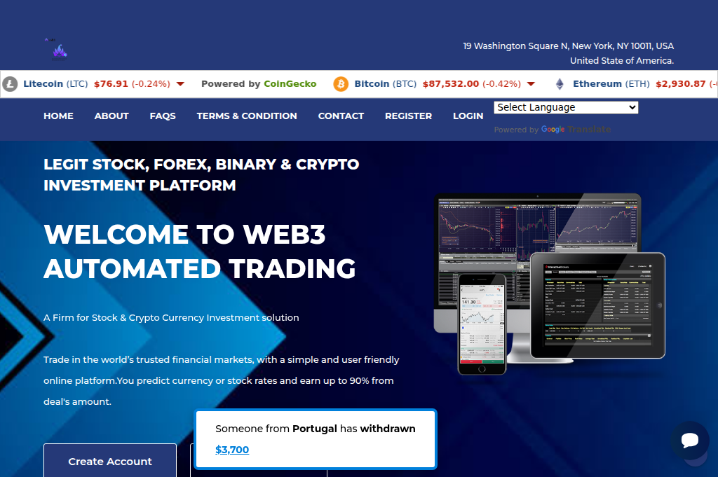 Screenshot of web3autotrading.top