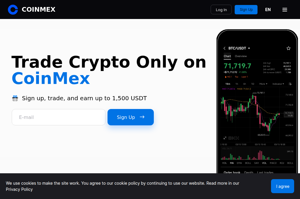 Screenshot of coinmex.io