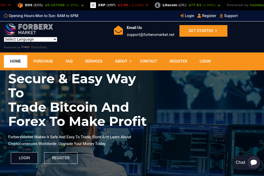 Screenshot of forberxmarket.net