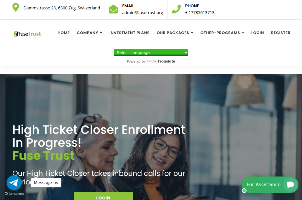 Screenshot of fusetrust.ltd