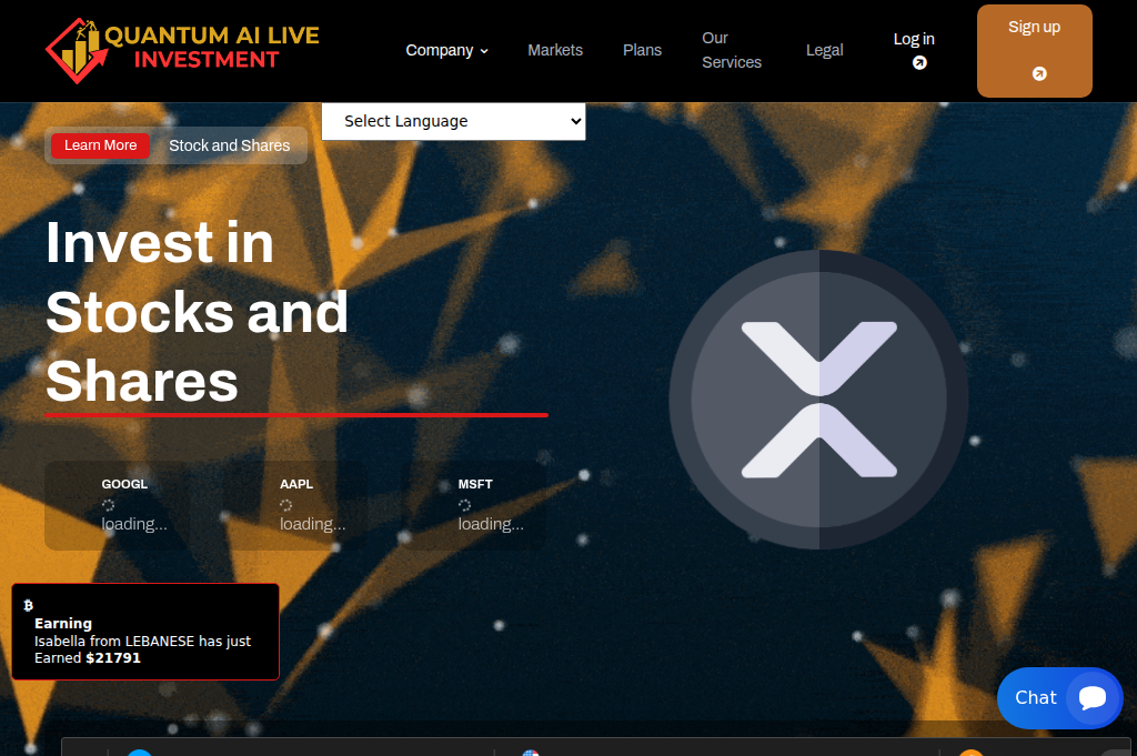 Screenshot of quantumailiveinvestment.live