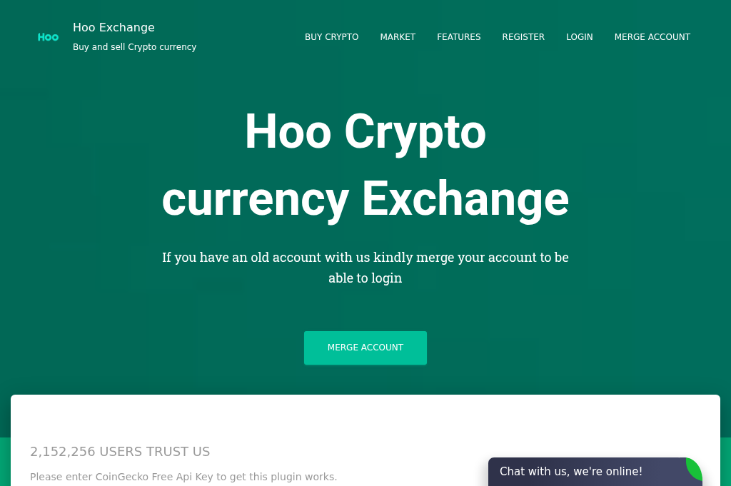 Screenshot of hoo-exchange.net