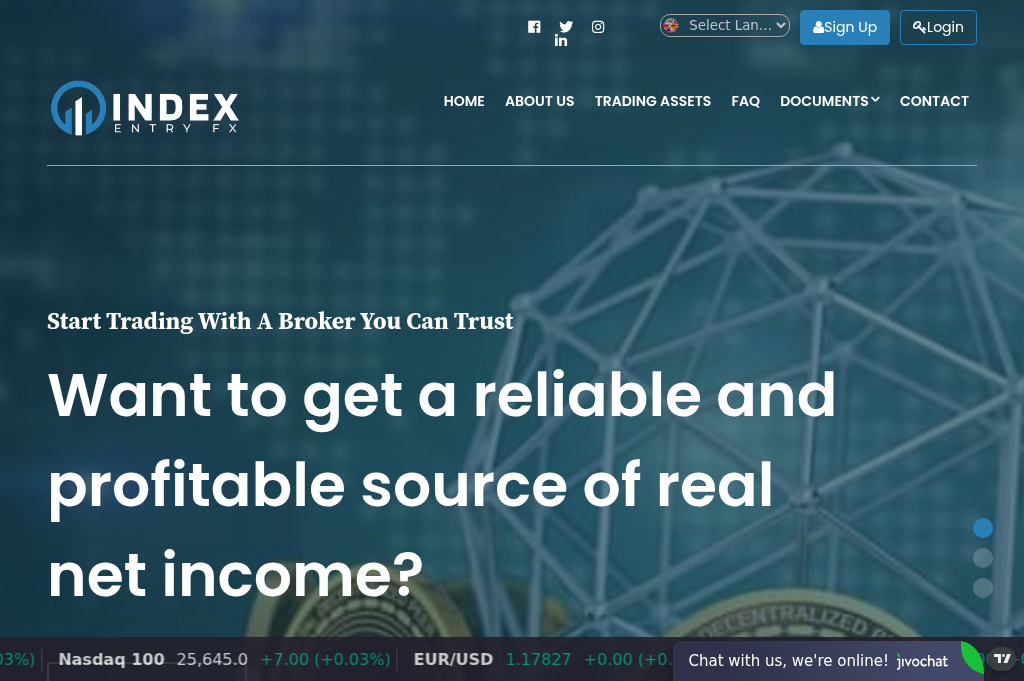 Screenshot of indexentryfxs.com