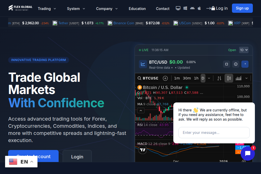Screenshot of flexglobal.online