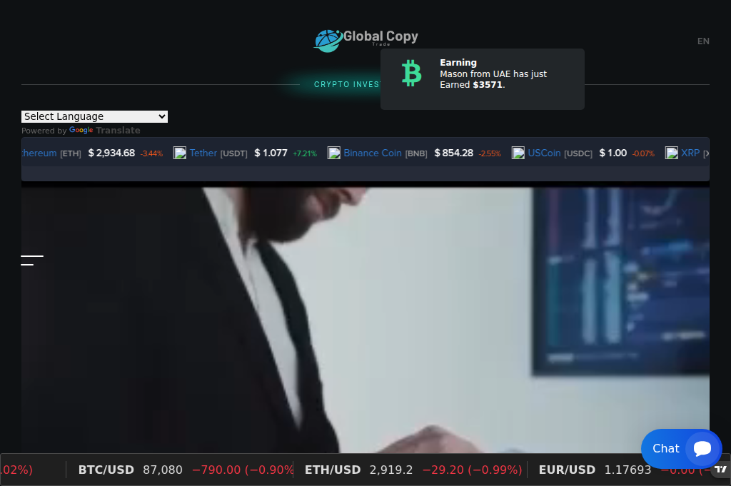 Screenshot of globalcopy-trade.top
